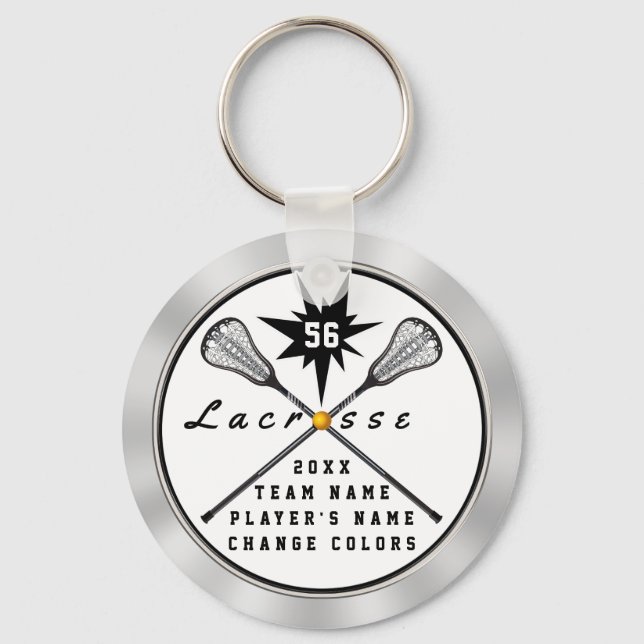 Chaveiro de Lacrosse Personalizada, TEXTO, CORES (Frente)