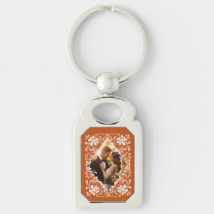 Chaveiro de Laranja Queimado com Foto do Casal Rom