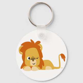 Chaveiro de Leão de Cartoon de Cute Awake