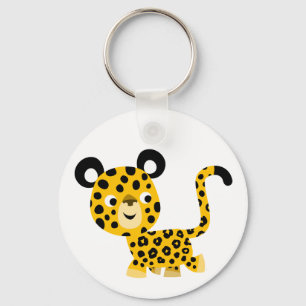 Chaveiro de Leopard Sorridente de Cartoon Bonito