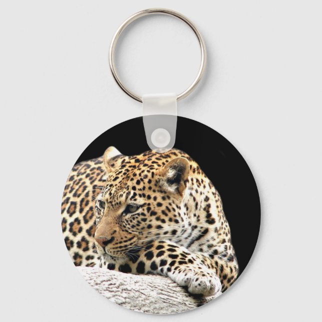 Chaveiro de leopardo bordado (Frente)