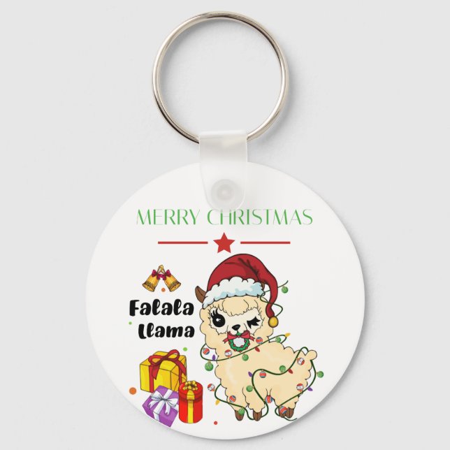 Chaveiro de Llama de Natal (Frente)