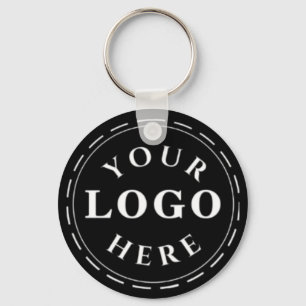 Chaveiro de logotipo preto sólido com código QR
