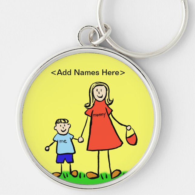 Chaveiro de mamãe e Me (personalização loira de no (Frente)