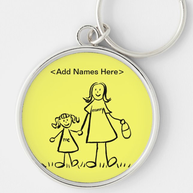 Chaveiro de Mamãe & Me (Opção Personalizar Nomes) (Frente)