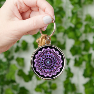 Chaveiro De Mandala Roxo E Azul