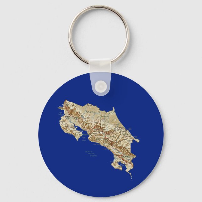 Chaveiro de Mapa da Costa Rica (Frente)