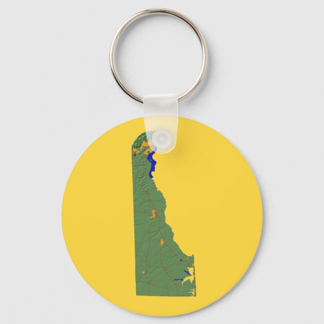 Chaveiro de Mapa de Delaware (Frente)