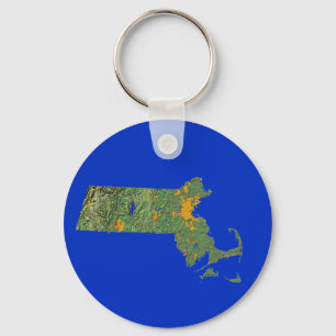 Chaveiro de Mapa de Massachusetts