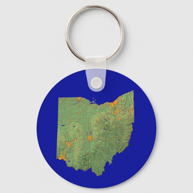Chaveiro de Mapa de Ohio (Frente)