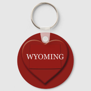 Chaveiro de Mapa do Coração de Wyoming