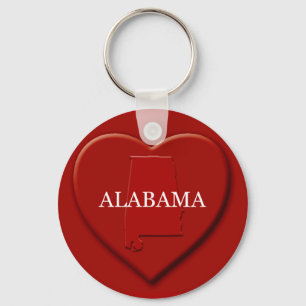 Chaveiro de Mapa do Coração do Alabama