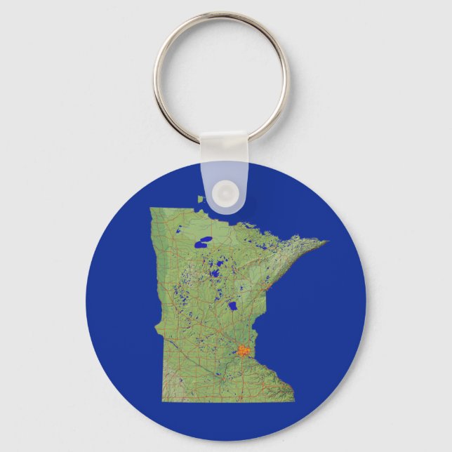 Chaveiro de Mapa do Minnesota (Frente)