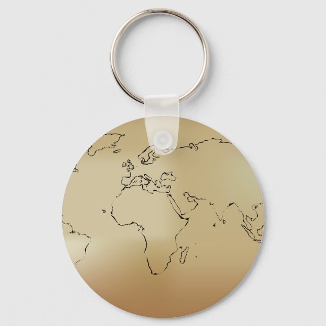 Chaveiro de Mapa do Mundo Antigo (Frente)