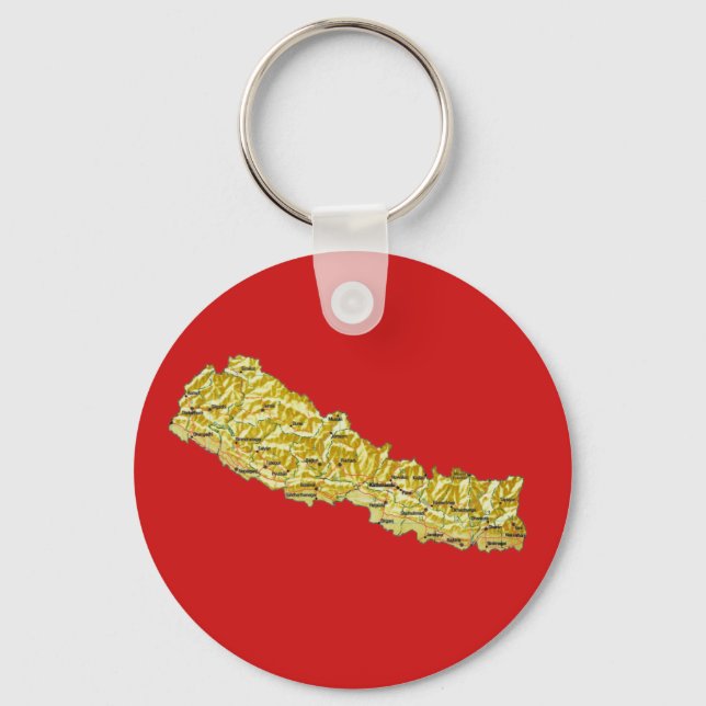 Chaveiro de Mapa do Nepal (Frente)