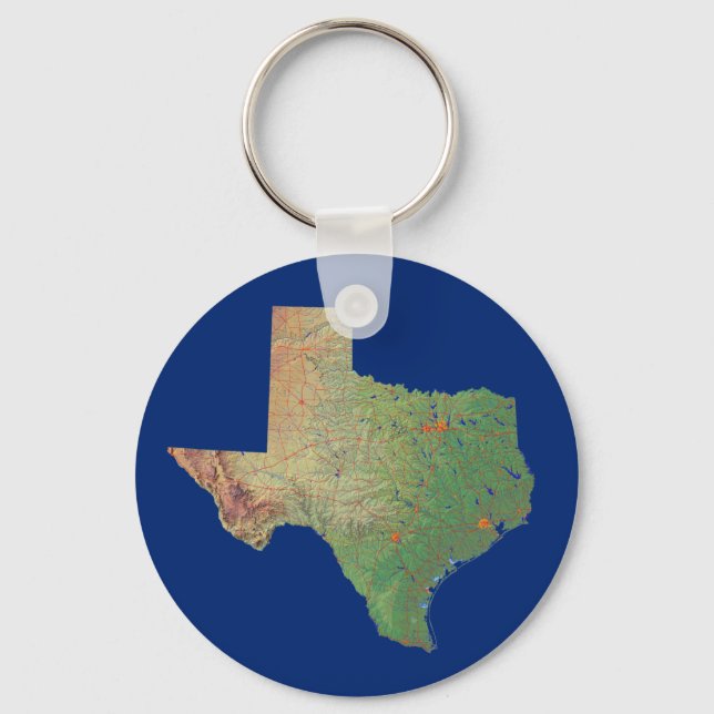 Chaveiro de Mapa do Texas (Frente)