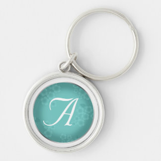 Chaveiro de Marca de Água Floral Turquoise Monogra