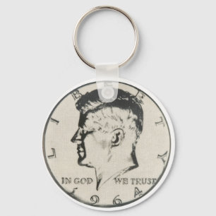 Chaveiro de meio dólar JFK