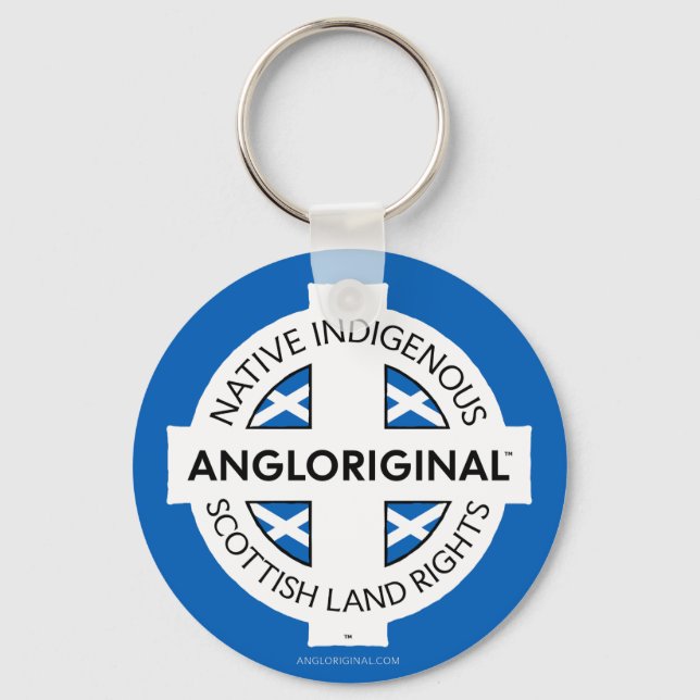 Chaveiro de Metal Angloriginal™ Direitos à Terra E (Frente)