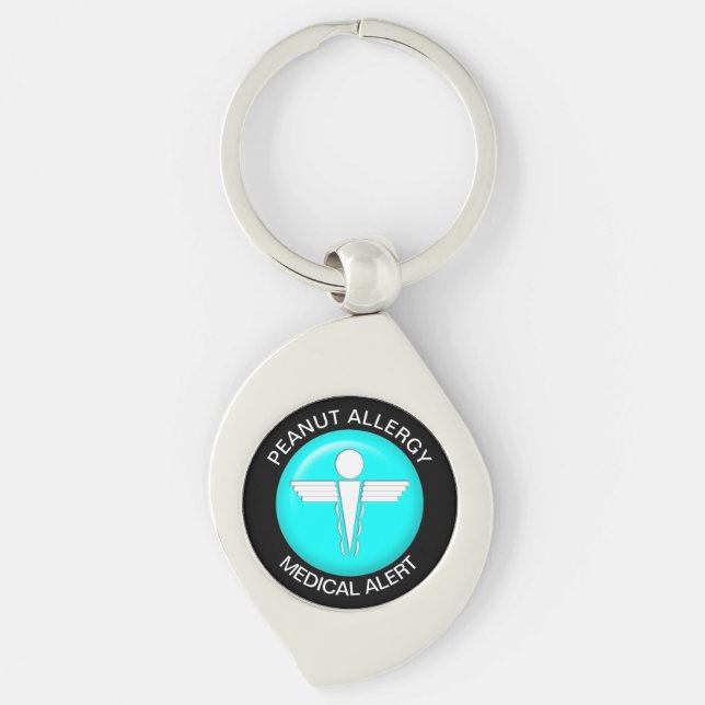 CHAVEIRO de Metal de Alerta Médico PEANUT (Frente)
