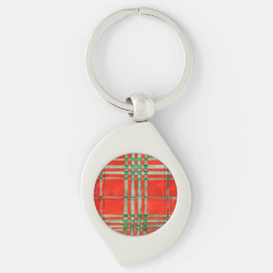 CHAVEIRO de metal de espiral SCOTT TARTAN RED