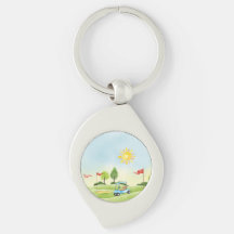 Chaveiro de metal do Golfer