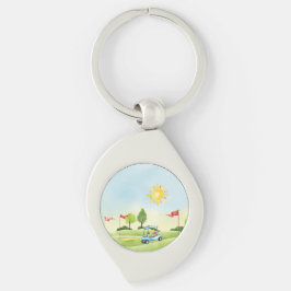 Chaveiro de metal do Golfer