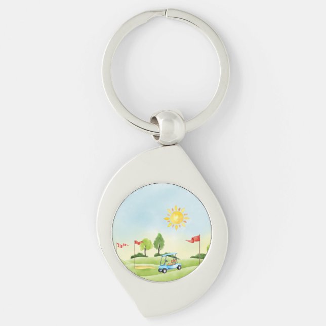 Chaveiro de metal do Golfer (Frente)