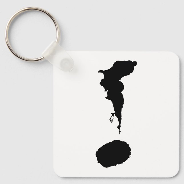 Chaveiro de metal quadrado, 2,25" x 2,25" (Frente)