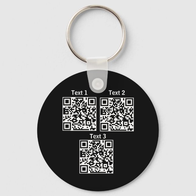 Chaveiro de minimalista preto de código Qr múltipl (Frente)