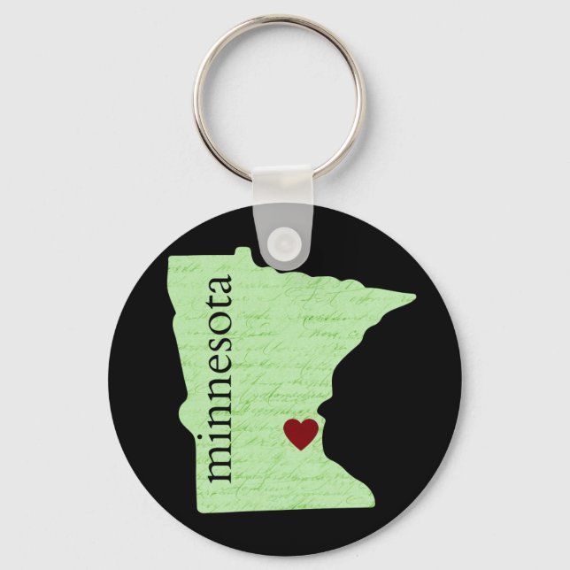 Chaveiro de Minnesota com Heart (Frente)