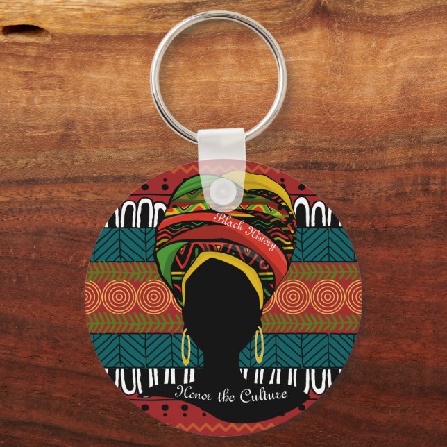 Chaveiro de Moda Azul Multicoloração do Histórico  (Frente)