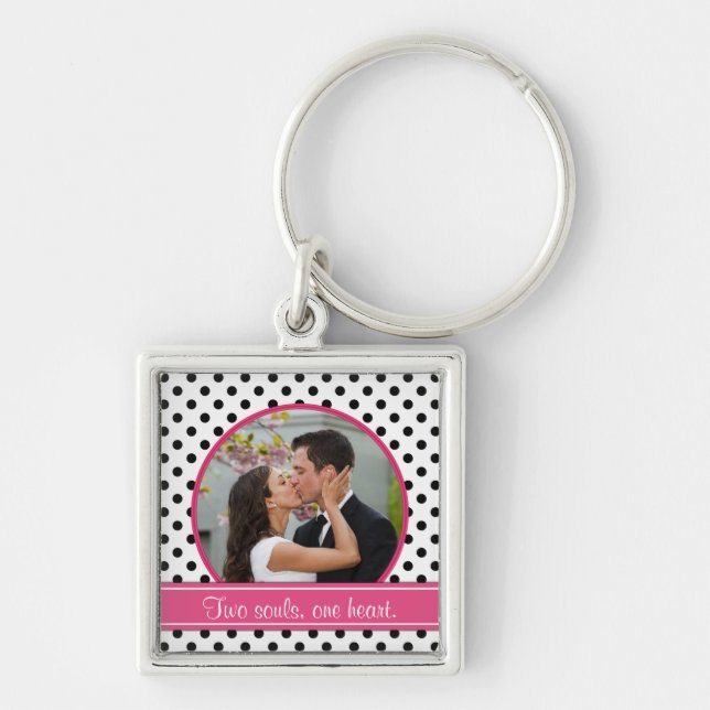 Chaveiro de Modelo de Foto de Casamento de bolinha (Frente)