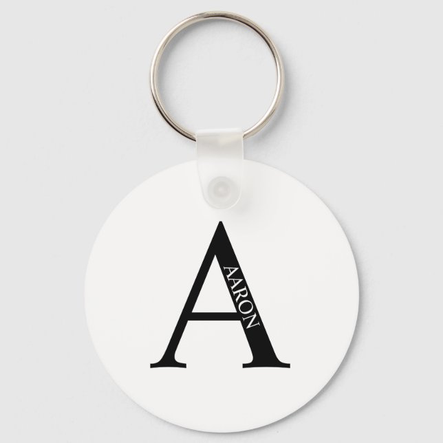 Chaveiro de Monograma e Nome Personalizado (Frente)