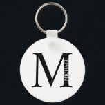 Chaveiro de Monograma e Nome Personalizado<br><div class="desc">Monograma Personalizado e Dif de Nome apresentam monograma personalizado e nome no estilo de fonte de serif clássico. Perfeito como presentes de dia de os pais para pais,  presentes para padrinhos de casamento e para quaisquer ocasiões especiais.</div>