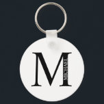 Chaveiro de Monograma e Nome Personalizado<br><div class="desc">Monograma Personalizado e Dif de Nome apresentam monograma personalizado e nome no estilo de fonte de serif clássico. Perfeito como presentes de dia de os pais para pais,  presentes para padrinhos de casamento e para quaisquer ocasiões especiais.</div>