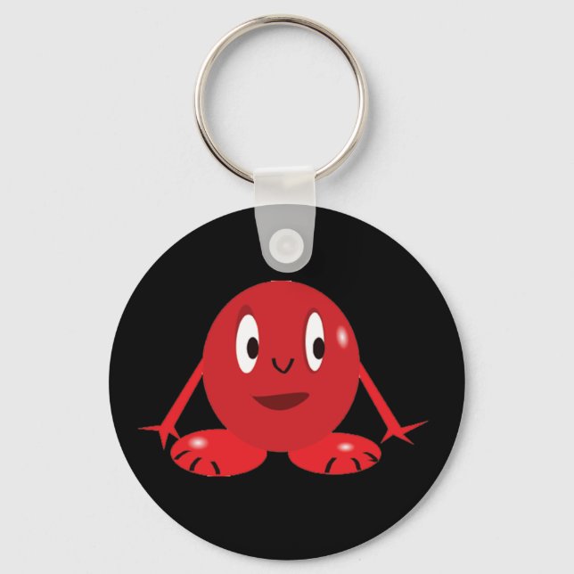 Chaveiro de monstro vermelho engraçado (Frente)