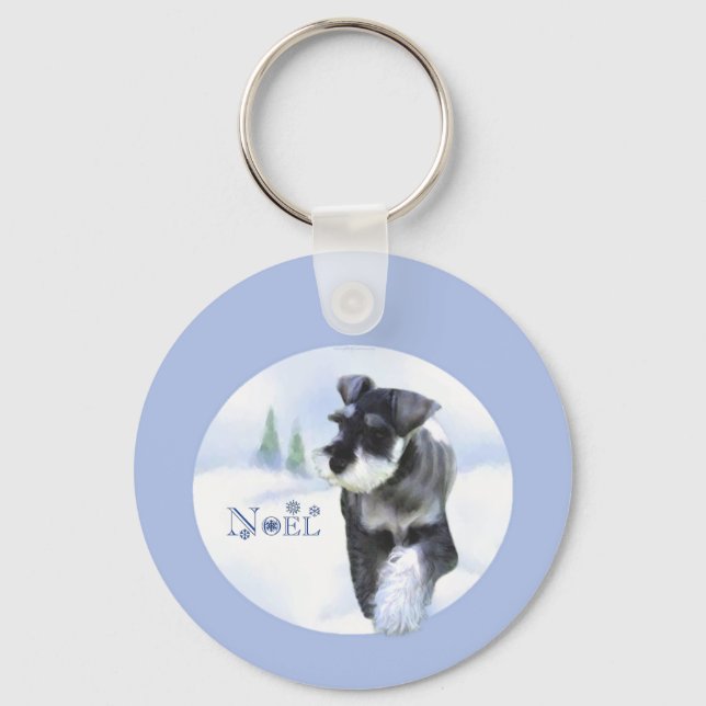 Chaveiro de Noel Schnauzer Standard (Frente)