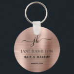Chaveiro de nome comercial do Promocional personal<br><div class="desc">Corrente de chave de negócios elegante perfeita para maquiadores,  estilistas de cabelo,  cosmetólogos e muito mais! Personalize este design com seu nome inicial e título. Você pode personalizar ainda mais este design selecionando o link "personalizar mais",  se desejar.</div>