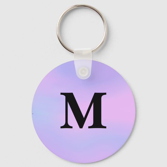 Chaveiro de Nome Personalizado de Gradiente unicór (Frente)