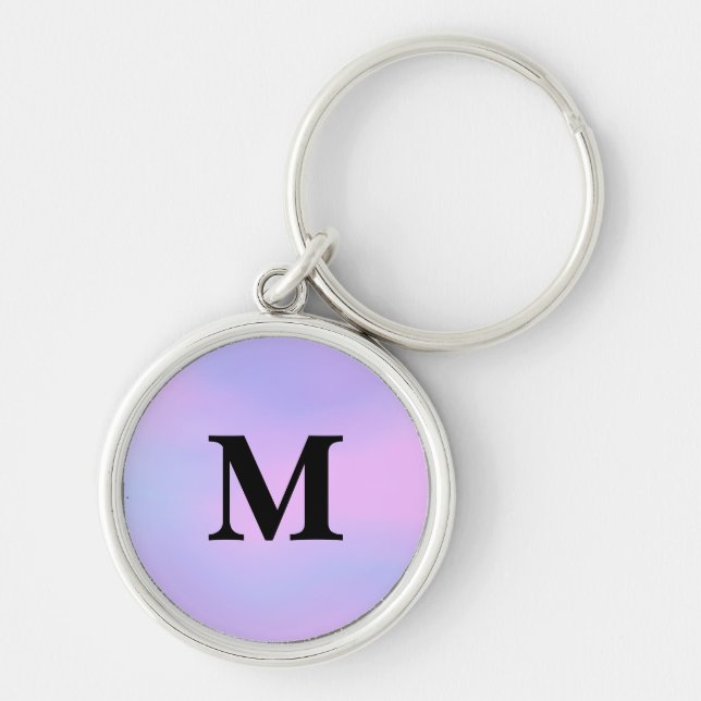 Chaveiro de Nome Personalizado de Gradiente unicór (Frente)