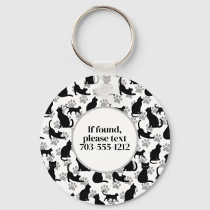 Chaveiro de Padrão de Gato Negro