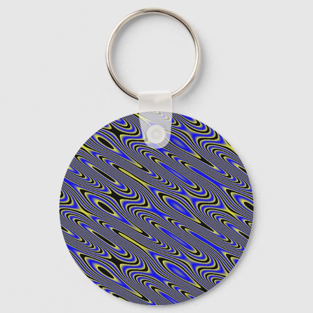 Chaveiro de padrão suave preto azul e amarelo (Frente)