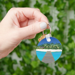 Chaveiro de Paisagem Cênica de Férias das Ilhas Tr