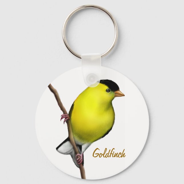 Chaveiro de Pássaro Goldfinch Americano Masculino (Frente)