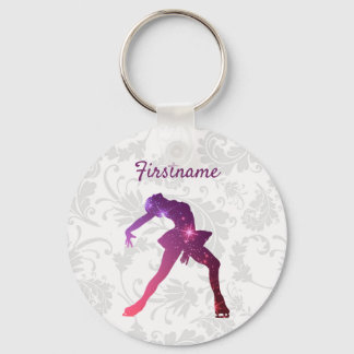 Chaveiro de patinação no gelo - Patinador roxo ros