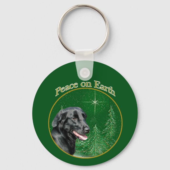 Chaveiro de Paz de Retriever Revestida Plana (Frente)