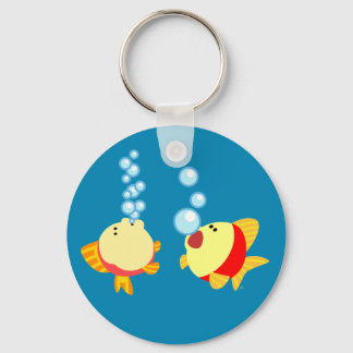 Chaveiro de Peixe de Cartoon Borrão Bonito