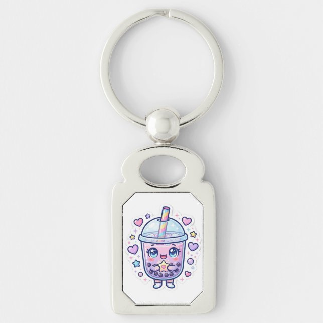 Chaveiro de Personagem Chibi de Boba Milk Tea Kawa (Frente)