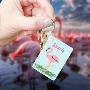 Chaveiro de personalização Flamingo rosa